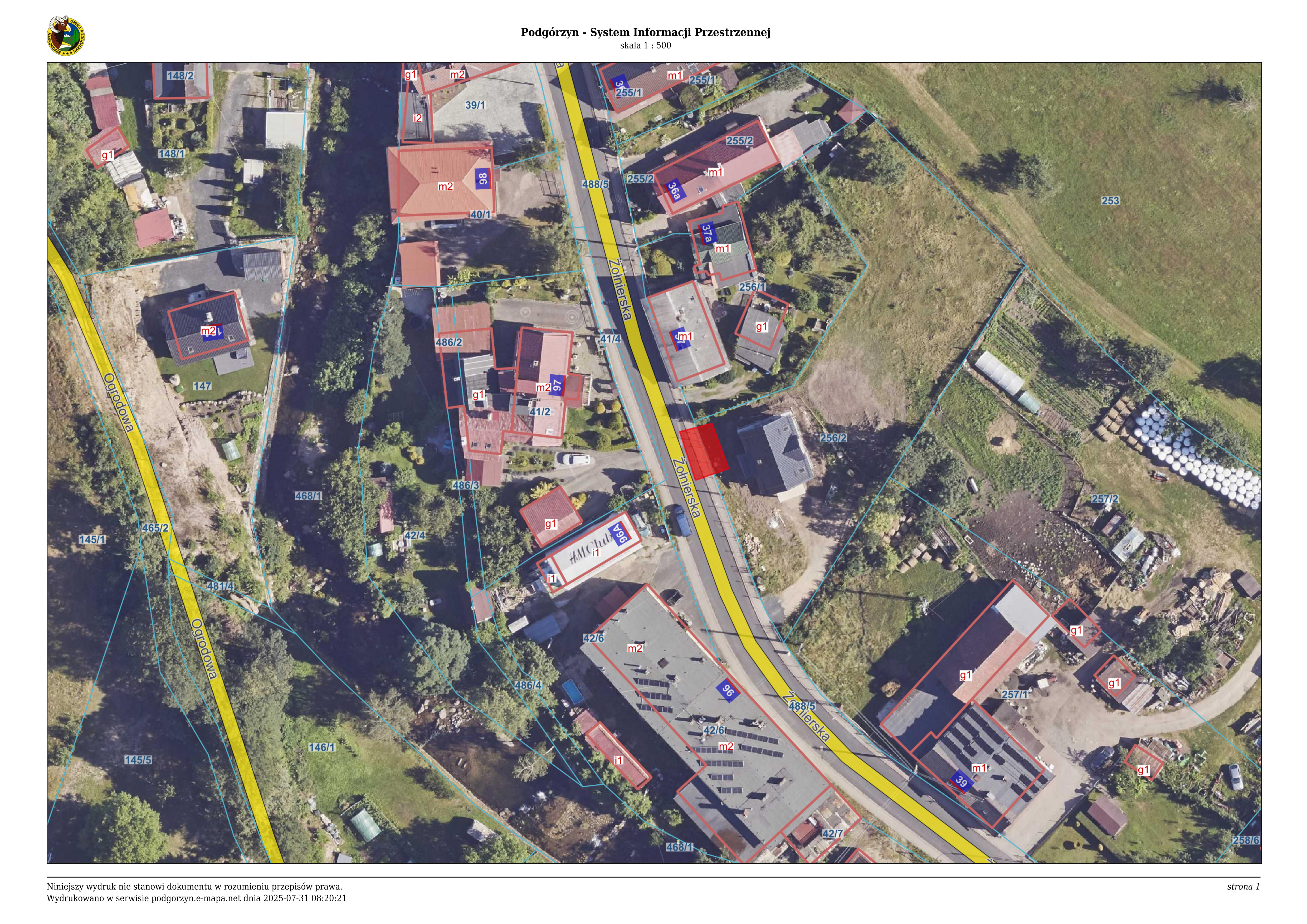 Czasowa organizacja ruchu w Podgórzynie, ul. Żołnierska 13-22.08.2025