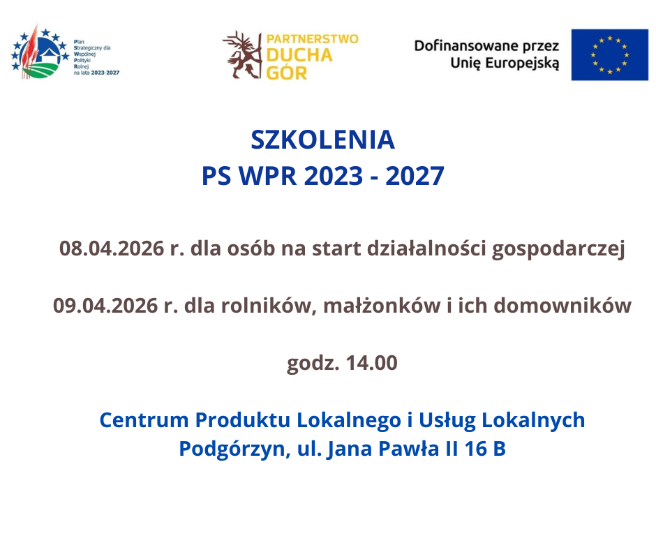Szkolenia dla osób na start działalności gospodarczej i rolników PSWPR 2023-27
