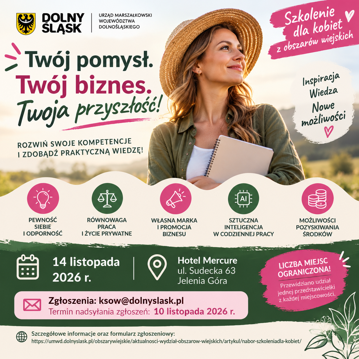 Szkolenie dla kobiet z obszarów wiejskich – rozwiń swój pomysł na biznes!