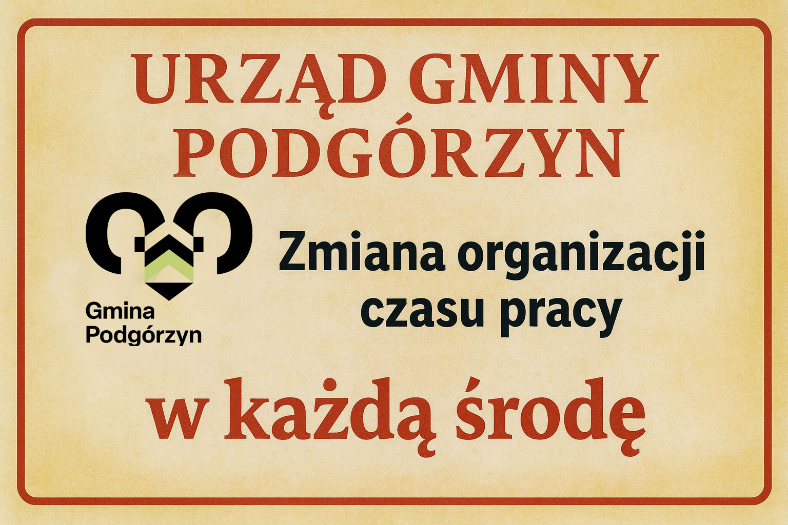 Zmiana Ogranizacji czasu pracy
